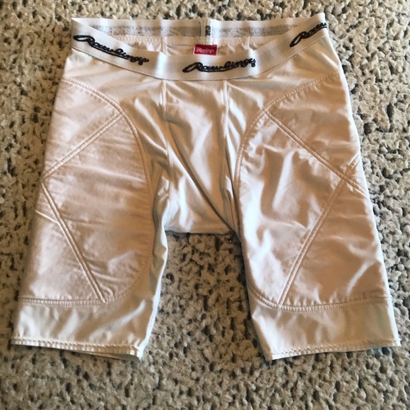 Rawlings Youth Sliding Shorts - Baseball Hose Mit Cup Tasche In Weiß